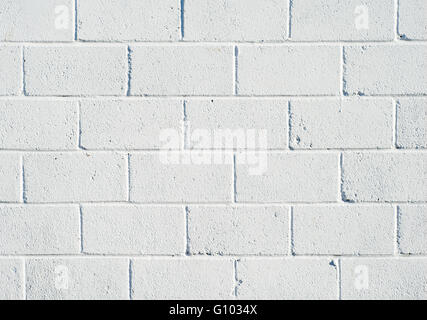 Weiß getünchte Brise Blockwand Nahaufnahme Detail. Stockfoto