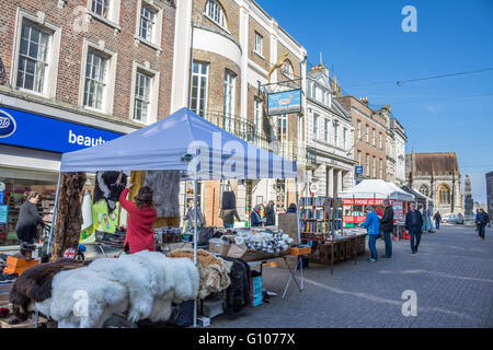 England-Dorset-Dorchester South street Marktstand Stockfoto