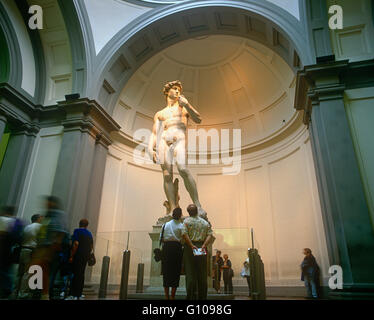 Statue des David von Michelangelo in der Galeria Dell Accademia, Florenz, Toskana, Italien Stockfoto