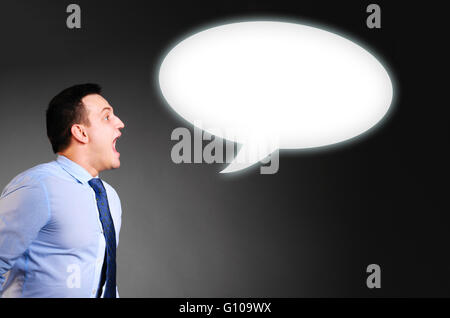 Geschäftsmann schreit Stockfoto