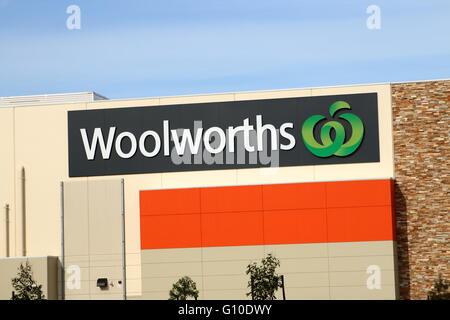 Woolworths - einer der größten australischen Supermärkte Stockfoto