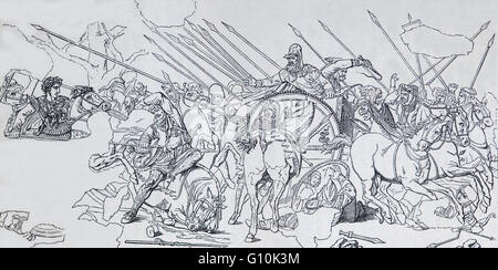4. Jahrhundert Schlacht von Alexander dem großen, aus einem Mosaik in Pompeji, Italien gefunden. Stockfoto