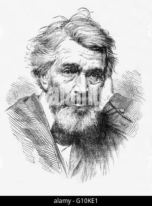 Thomas Carlyle (1795-1881), schottischer Philosoph, satirische Schriftsteller, Essayist, Historiker und Lehrer. Als eines der wichtigsten sozialen Kommentatoren seiner Zeit Stockfoto