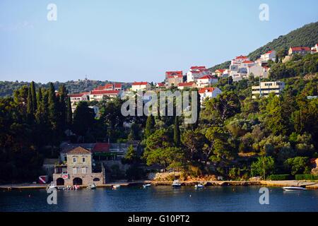 Küste von Dubrovnik aus Kreuzfahrtschiff, Kroatien Stockfoto