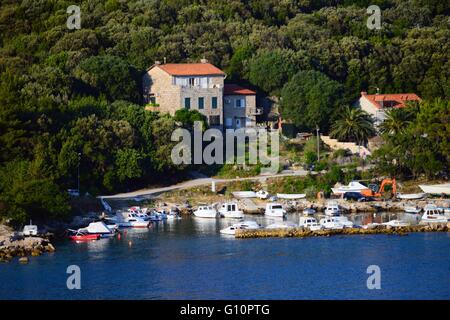 Küste von Dubrovnik aus Kreuzfahrtschiff, Kroatien Stockfoto