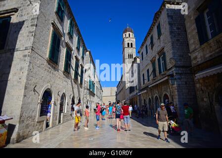 Hauptstraße Placa Stradun in Dubrovnik, Kroatien Stockfoto