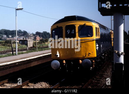 AJAXNETPHOTO.30th AUGUST 1979. ROMSEY, ENGLAND-MOUNTBATTEN KOMMT NACH HAUSE-ZUG MIT DEN SARG DES 1. EARL MOUNTBATTEN OF BURMA ANKUNFT AM BAHNHOF NACH DEM ADMIRAL DER FLOTTE ERMORDUNG IN IRLAND.  FOTO: JONATHAN EASTLAND/AJAX REF: 203810 21 Stockfoto