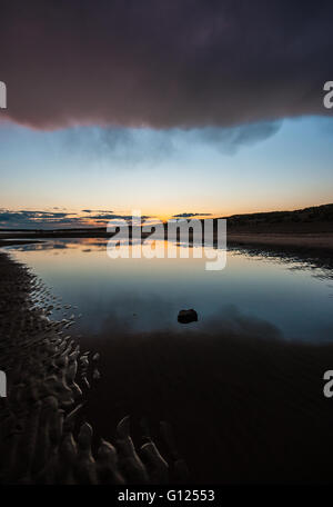 Camber Sands ist der Strand an dem Dorf von Camber (in der Nähe von Roggen), East Sussex, England. Es ist das einzige System der Sanddüne in E Sussex Stockfoto