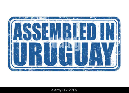 Montiert in Uruguay Grunge Stempel auf weißem Hintergrund, Vektor-illustration Stockfoto