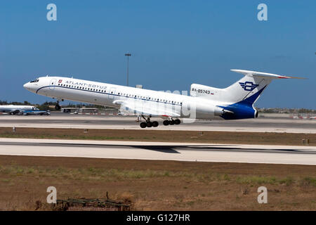 Atlant-Soyuz Tupolew Tu-154 ausziehen. Stockfoto