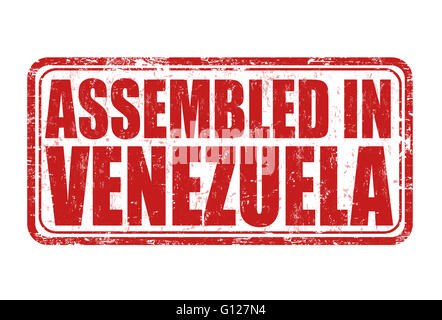 Montiert in Venezuela Grunge Stempel auf weißem Hintergrund, Vektor-illustration Stockfoto