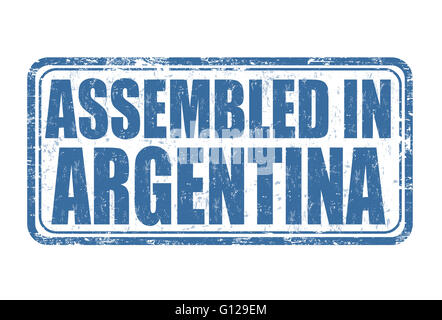 Montiert in Argentinien Grunge Stempel auf weißem Hintergrund, Vektor-illustration Stockfoto