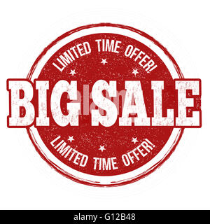 Big Verkauf Grunge Stempel auf weißem Hintergrund, Vektor-illustration Stockfoto