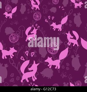 Tiermuster mit wilden Tieren. Tiere Fuchs, Igel, Eule in einem Vektor-Illustration. Geeignet für Drucke, Scrapbooking, fab Stock Vektor