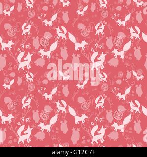 Tiermuster mit wilden Tieren. Tiere Fuchs, Igel, Eule in einem Vektor-Illustration. Geeignet für Drucke, Scrapbooking, fab Stock Vektor