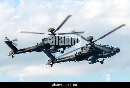 Boeing AH-64 am Royal International Air Tattoo, RAF Fairford, Gloucestershire, Großbritannien Stockfoto