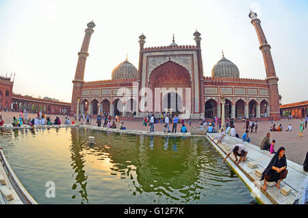 Jama Masjid oder Moschee, New Delhi, Indien Stockfoto