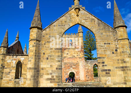 Der Sträfling gebaute Kirche in Port Arthur Stockfoto