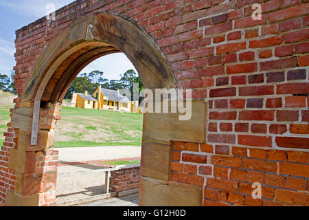 William Smith O'Brien Cottage und zerstörten Krankenhaus in Port Arthur Stockfoto