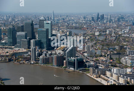 Bild zeigt, Canary Wharf und der City of London Stockfoto