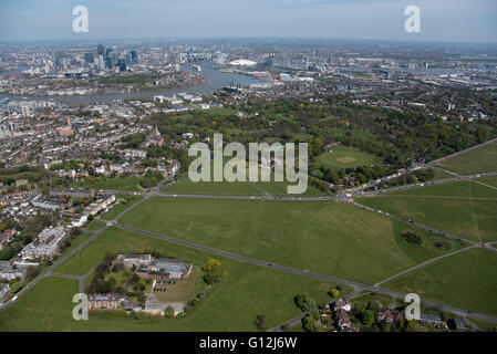 Bild zeigt Blackheath, Greenwich und Canary Wharf Stockfoto