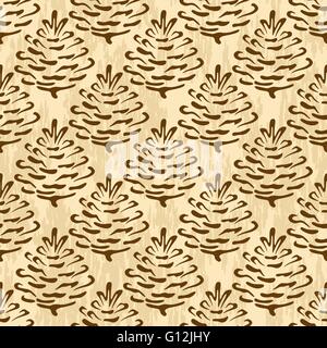 Nahtlose, Zapfen der Nadelbäume Baum Stock Vektor