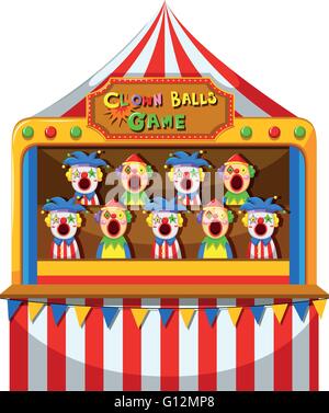 Clown Ball Game in der Zirkus-Abbildung Stock Vektor