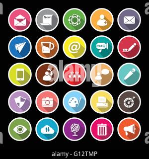 Nachricht und e-Mail flache Symbole mit langen Schatten, Lager Vektor Stock Vektor