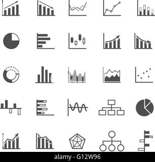 Grafik-Symbole auf weißem Hintergrund, Lager Vektor Stock Vektor