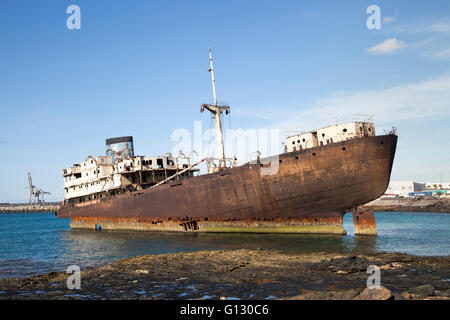 Wrack der Temple Hall oder Telemon Schiff, Arrecife, Lanzarote, Kanarische Inseln, Spanien Stockfoto