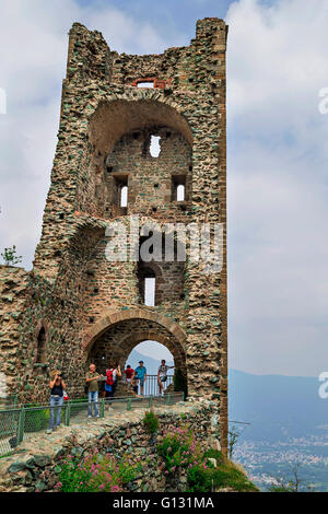 Torre di Bell Alda - Turm von der schönen Alda Sacra di San Michele (Saint Michael Abbey), religiöse Komplex im Piemont Stockfoto