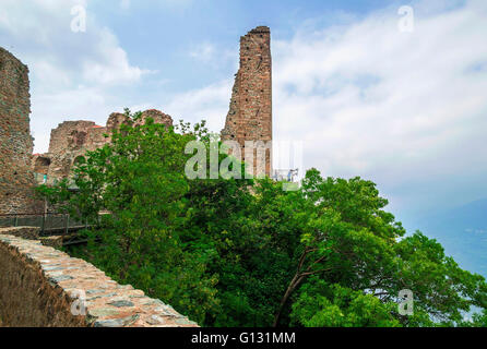 Torre di Bell Alda - Turm von der schönen Alda Sacra di San Michele (Saint Michael Abbey), religiöse Komplex im Piemont Stockfoto