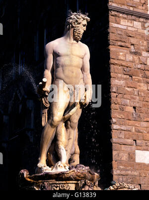 Statue von Neptun in die Piazza della Signoria, Florenz. Italien Stockfoto