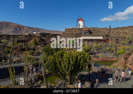 Kakteengarten von Lanzarote. Entworfen von César Manrique. Stockfoto