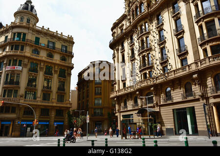 Fassade Ohla Hotel befindet sich im Zentrum von Barcelona, Katalonien, Spanien, Europa Stockfoto