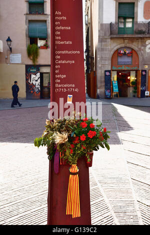 Fossar de Les Moreres, Friedhof von Maulbeerbäumen, ist ein Platz in der Stadt von Barcelona, Spanien Stockfoto