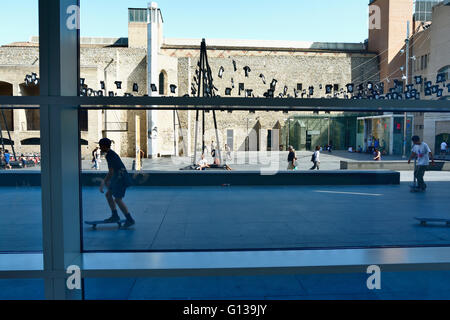 Innenraum. MACBA, Barcelona Museum für zeitgenössische Kunst. Barcelona, Katalonien, Spanien, Europa Stockfoto