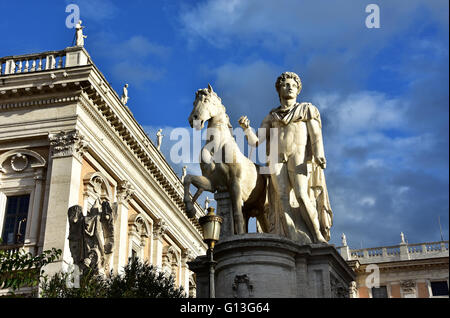 Dioskouri antike Marmorstatue von der Brüstung der Kapitolinischen Hügel Square, im Zentrum von Rom Stockfoto