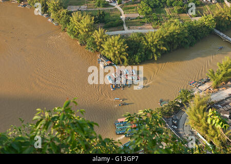 Li-Fluss-Blick vom Laozhai Shan Berg, Xingping, autonome Region Guangxi, China Stockfoto