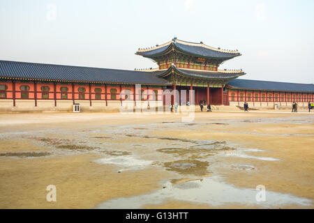 Gyeongbokgung Palast in Seoul, Südkorea. Stockfoto