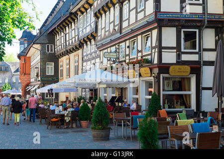 Fachwerkhäuser, Goslar, Harz, Niedersachsen, Deutschland, UNESCO-Weltkulturerbe Stockfoto