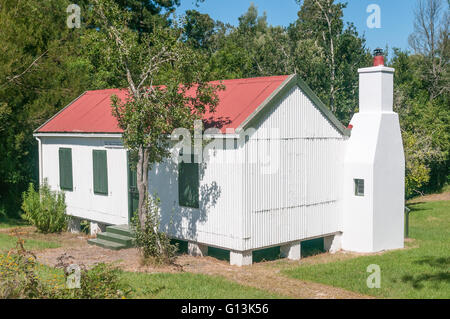 MILLWOOD, Südafrika - 4. März 2016: Ein original Bergbau-Haus im Mutter Hollys Tea Garden verwendet als Unterkunft für Besucher Stockfoto