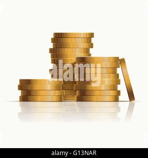 Vektor gestapelt goldene Münzen. Vektor-Illustration. Stock Vektor