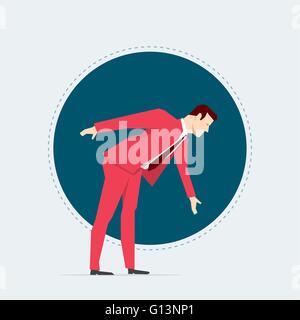 Kaufmann im roten Anzug. Flachen Stil-Vektor-Illustration. Stock Vektor