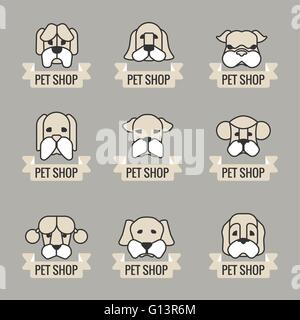 Haustiere Vektor-Icons - Hunde-Elemente Stock Vektor