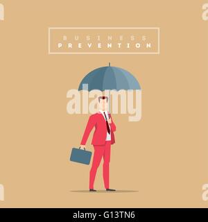 Kaufmann im roten Anzug. Flachen Stil-Vektor-Illustration. Stock Vektor