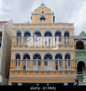 Kolonialarchitektur in Willemstad, Curaçao, Niederländische Antillen Stockfoto