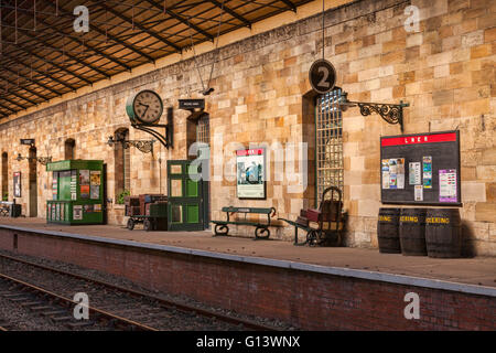 Gleis 2 im Bahnhof von Pickering, von der North Yorkshire Moors Railway, North Yorkshire, England, UK Stockfoto