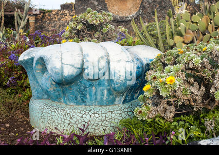 Mosaik Werke von Luis Morera in Plaza La Glorieta in der Stadt von Las Manchas, La Palma, Kanarische Inseln, Spanien Stockfoto