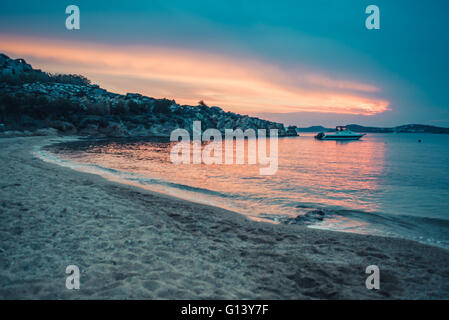 Traumhaften Sonnenuntergang in Mykonos Stockfoto